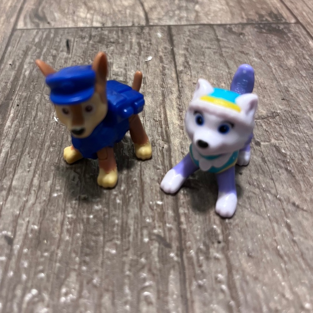 Paw Patrol Mini Figures Chase and Everest Small Toy Figurines 2 Piece Set